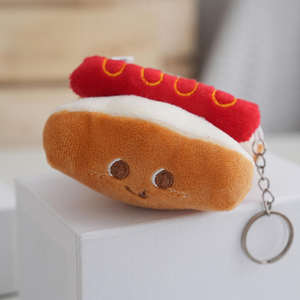 Karikatür Hamburger kızartması Hot <span class=keywords><strong>Dog</strong></span> tavuk bacağı dolması peluş oyuncak kapmak makinesi bebek çantası peluş oyuncak - Product Image 1