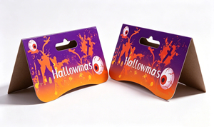 Tarjeta de felicitación de cartón plegable impresa a medida con orificio para colgar, inserto comercial, cubierta rígida y encabezado de papel offset para exhibición en bolsas. - Product Image 6
