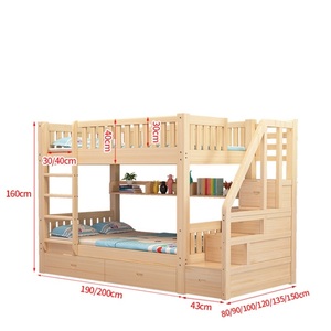 Set di Mobili <span class=keywords><strong>per</strong></span> Camera da Letto in Legno Massello Ecologico Moderno <span class=keywords><strong>per</strong></span> Bambini 0-3 Anni, Letto a Castello con Libreria e Armadio, Culle <span class=keywords><strong>per</strong></span> Neonati - Product Image 6