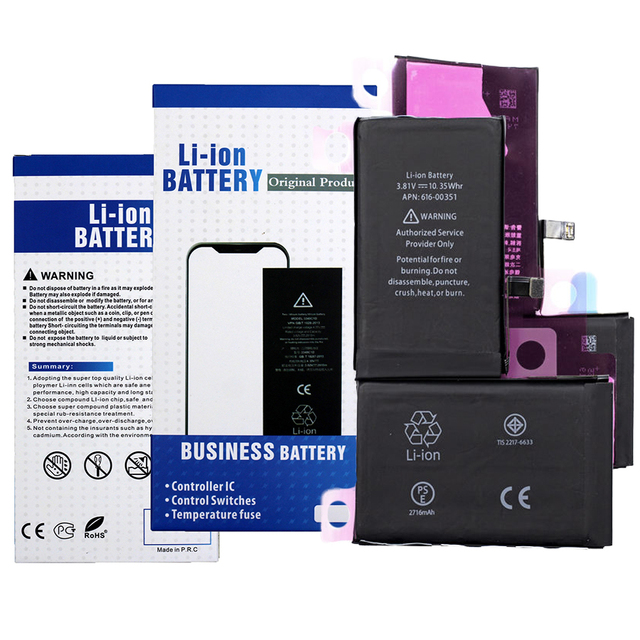 li-ion rechargeable batteries 2716mAh high capacity new design 0 cycle for iphone X battery