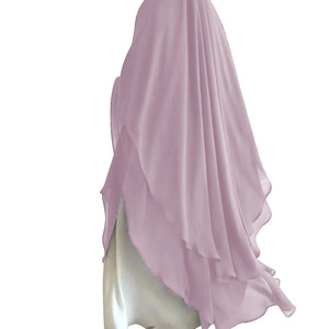 Nouveau Voile <span class=keywords><strong>de</strong></span> Prière Uni 2026 <span class=keywords><strong>de</strong></span> Fabrication Soignée pour Femmes Musulmanes, Modè<span class=keywords><strong>le</strong></span> Turc à Nouer sur la Tête, 2 Couches, Long Niqab en Chiffon Khimar - Product Image 4