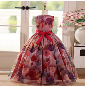 Wholesale Girls Flower <strong>Princess</strong> <strong>Dress</strong> 3D Rose Organza Party Gown with Sash Belt European American Style Summer Flower Girl <strong>Dress</strong> - Product Image 3
