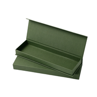 Boîte à bijoux en papier longue magnétique de luxe avec logo personnalisé, emballage cadeau, boîte fine