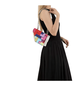 Sac à main carré petit et tendance pour femmes, en gros, avec blocs de couleur, à porter sous le bras, pour femmes, en gros - Product Image 3