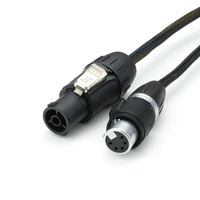 Câble Combo Alimentation + DMX 3M 2-en-1 Étanche IP65 3x2.5mm PowerCon + 3x0.3mm XLR 3 Broches pour Éclairage de Scène AC 85-265V