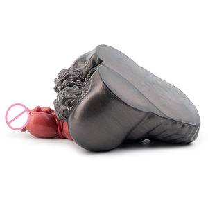 Masajeador de Pene Masculino con Diseño de Doble Estimulación, con un Masturbador de Silicona Inspirado en un Lobo Salvaje con Tapón Anal Integrado - Product Image 3