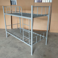 Couchette en acier de haute qualité avec garde-corps de sécurité Lit en métal robuste et robuste Twin Over Twin avec échelle pour enfants, adolescents