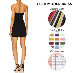OEM/ODM Personalizado, Último Diseño, Alta Calidad, Moda Vintage, Vestido Midi de Verano, Sin Espalda, Abertura en el Muslo, Sin Tirantes, Escote Bajo, 100% Poliéster - Product Image 2