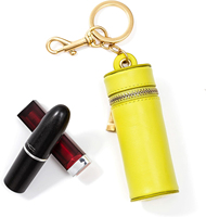 Sac brillant à lèvres en cuir de luxe filles voyage porte-brillant à lèvres multicolore cuir Mini fermeture éclair rouge à lèvres Tube pochette
