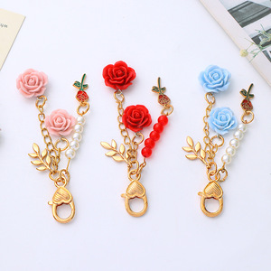 Stile moda in resina con ciondolo a forma di cammello portachiavi con ciondolo a forma di fiore per cuffia borsa Charm camelia KerRing accessori portachiavi - Product Image 2