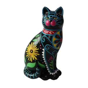 9 pulgadas de Halloween decoración de mesa de Polyresin estatuilla de gato resina estatua decoración arte