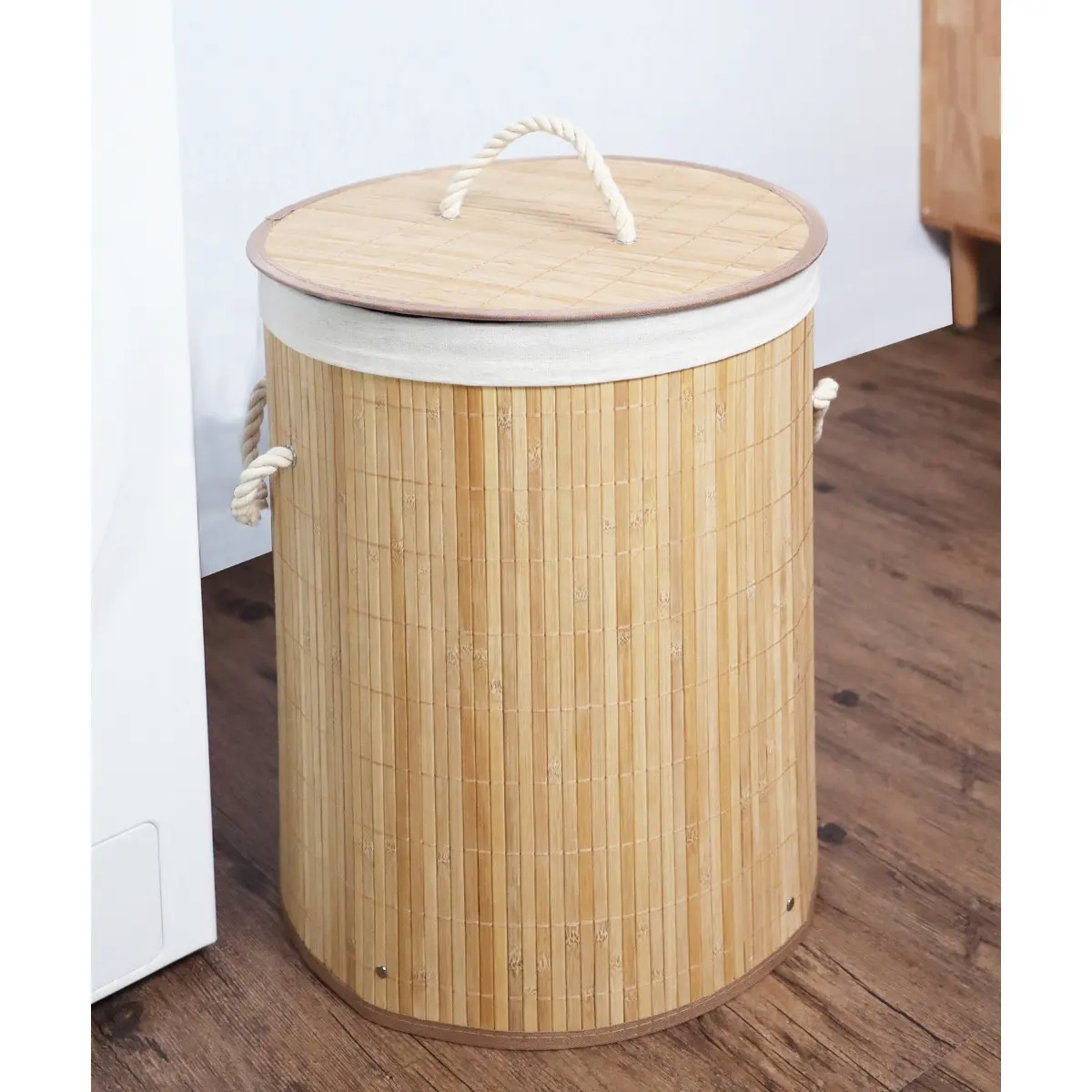 Wholesales cesta de bambu natural feita de bambu, cesta para chá e café, cesta com tampa e alça