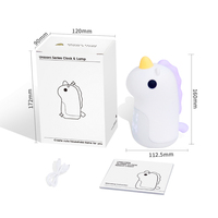 Fullwill Neuheiten Cartoon Tier Desktop Silikon Wecker für Kinder bett Wekker Led Einhorn Nachtlicht uhr