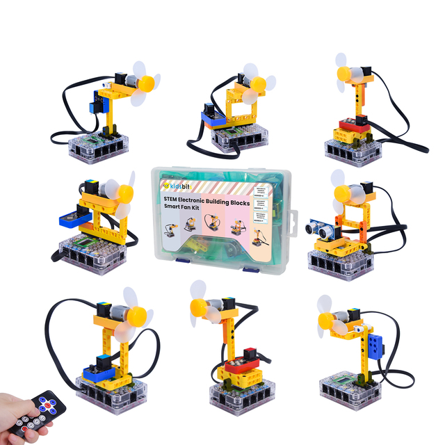 Kidsbits STEM Electronic Building Blocks DIY Education Robotic Smart Fan Kit With ESP32 Board