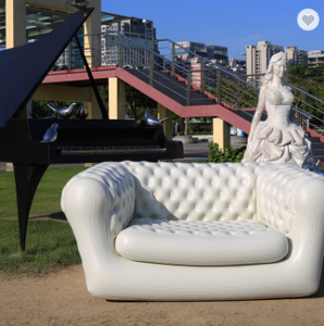 캠핑 블로우 업 소파 안락 의자 싱글 더블 풍선 안락 의자 야외 패브릭 공기 펌프가 내장 된 풍선 소파 의자 - Product Image 5