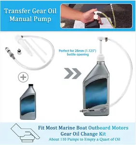 Widemouth Quart Bottle Lower Unit Gear Oil Pump Metal Swivel Includes 3/8 Motorized Plastic