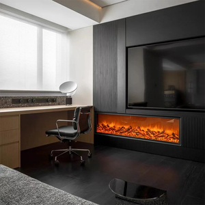 <span class=keywords><strong>Cheminée</strong></span> électrique <span class=keywords><strong>murale</strong></span> encastrée, <span class=keywords><strong>cheminée</strong></span> décorative d'intérieur, flamme LED réaliste, décoration pour salon - Product Image 2
