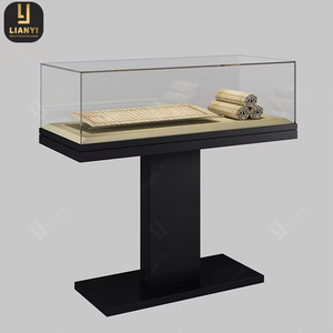 Hydraulically Open Museum Flat <b>Display</b> <b>Cases</b> Custom Exhibit Luxury Shop <b>Glass</b> Art Showcase <b>Vitrine</b> with Led Light - Product Image 2