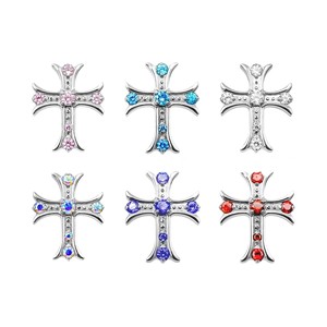 Boucles d'oreilles croisées en alliage de titane avec zircon 5A serti à griffes pour piercing, cadeau de bijoux - Product Image 1