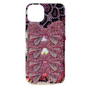 Coque de téléphone portable mignonne et kawaii avec strass pour 15/16 Pro, motif ours rose en cristal, antichoc, en silicone, pour le <span class=keywords><strong>sport</strong></span> - Product Image 1