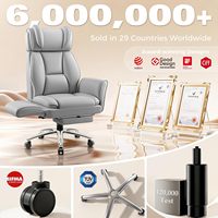 Silla de Oficina Ergonómica Gris con Patas Cruzadas Giratorias y Ajustables, Sillas de Escritorio para Computadora