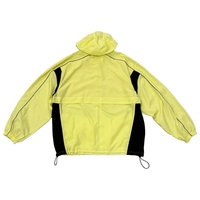 Veste Homme Casual de Haute Qualité à Fermeture Éclair Coupe-Vent Manches Longues Ourlet Ajustable Cordon de Serrage Polyester Nylon