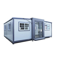 Maisons mobiles modulaires à structure métallique préfabriquée de 20 pieds Extensible Installation facile Chambre double aile Maison pliante conteneur