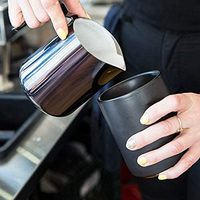 11 oz Double couche Lait Art Céramique Latte Tasse Noir Mat Tasse Double Paroi Tasse