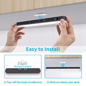 Cảm biến chuyển động tủ quần áo đèn trong nhà, hiển thị pin, 60 <span class=keywords><strong>LED</strong></span> cảm ứng thanh ánh sáng, có thể sạc lại, dính vào, tủ quần áo, tủ, truy cập - Product Image 6