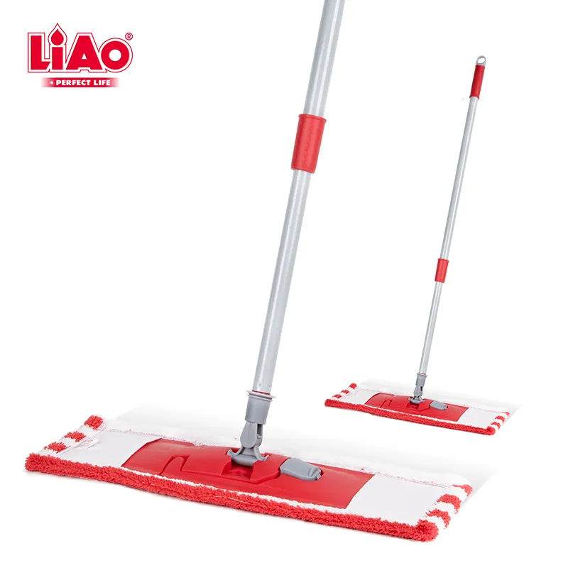 Liao Schoonmaakproducten 360 Swivel Microfiber Dust Platte Mop Voor Hardhout Tegel Vinyl Nat Droog Dweilen