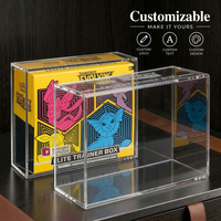 Boîte de présentation personnalisée en acrylique transparent pour ETB, résistante aux UV, avec couvercle magnétique, boîte de rangement pour collection Elite Trainer Box TCG