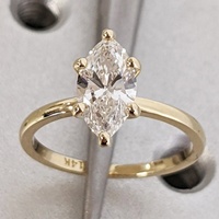 1 Karat Marquise Sechsfach Kröpfgestellter Solitär Labor-Gezüchteter Diamant-Verlobungsring 10K/14K/18K Massivgold IGI-Zertifiziert CVD/HPHT Maßanfertigung