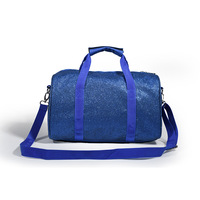 Sac de danse personnalisé avec monogramme et logo brodé du nom de l'équipe, sac de sport mini scintillant bleu royal, sac de sport scintillant pour filles