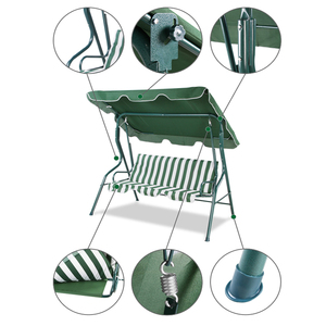 Outdoor Modern Iron Waterproof Garden Courtyard Furniture <b>Hammock</b> 3-<b>Seat</b> Swing - Product Image 3