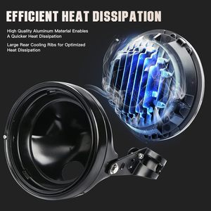Faro LED Redondo para Motocicleta con Carcasa, Señal de Giro, DRL, Luz Alta/Baja para Harley, Honda, Suzuki, <span class=keywords><strong>Yamaha</strong></span> - Product Image 4