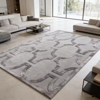 Tapis en laine sur mesure - Tapis moderne doux pour chambre à coucher et salon, antidérapant, tufté à la main, poils moyens 12-14 mm, taille/couleur personnalisée