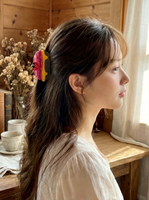 DOWELL Pinces à cheveux en acétate en forme de cœur à imprimé cerise, pinces requin amusantes sur le thème du pain et des desserts pour filles, accessoires de mode pour cheveux