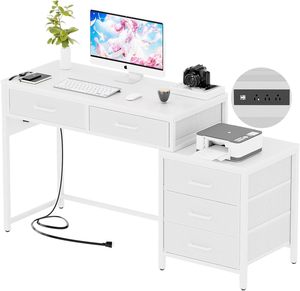 Seventable Holz-Gaming-Computertisch 5 Schubladen Steckdosen LED-Beleuchtung Monitorständer Heimbüro Herkunft China - Product Image 1