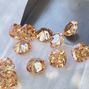 Circonia Cúbica con Corte Cojín, Color Champán Claro, Gemas Sueltas de 11x11mm, Piedra de Circonia Cúbica - Product Image 6