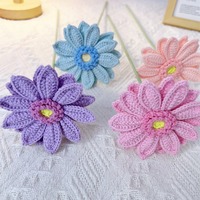 Bunga Gerbera Rajutan Tangan Gaya Baru 2026, Bunga Buatan Rajutan Siap Pakai, Bunga Dekoratif Serbaguna, Bunga Abadi Grosir