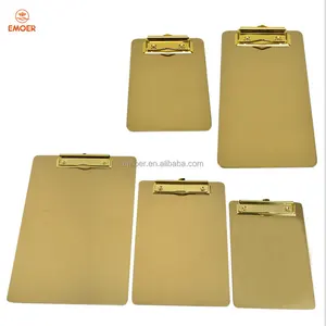 EMOER Gold Metal Clipboard with Low-Profile Clip