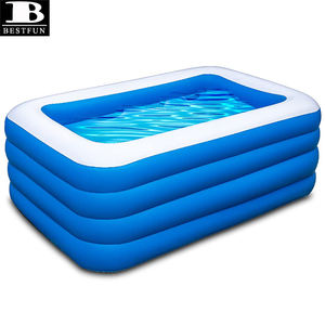 Piscine gonflable en PVC robuste 70x55x29 pouces, piscine familiale gonflable pour enfants, <span class=keywords><strong>jardin</strong></span> extérieur, cour, fête aquatique d'été - Product Image 1