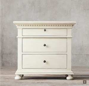 Midcentury Antique <strong>Oak</strong> 3-Drawer Handmade Durable <strong>Bedside</strong> <strong>Table</strong> with Storage for Hotel Bedroom Furniture - Product Image 2