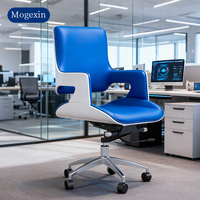 Chaise de conférence de bureau moderne, hauteur réglable, base pivotante, cadre en alliage d'aluminium, design ergonomique pour usage commercial