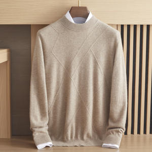 Suéter de Cachemira 100% Personalizado para Hombre, Clásico, de Punto Jacquard, Suave, Holgado, Grueso para Invierno, Proveedor OEM - Product Image 3