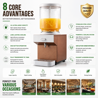 Distributeur de boissons froides commercial 12L, distributeur de jus à refroidissement longue durée, distributeur de boissons à commande tactile pour restaurant