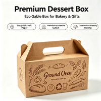 Blumenmuster-Kunstdruck Tragetasche mit Griff, Maßgefertigte Faltbare Weiße Papierbox für Bäckerei, Kuchen, Desserts, Hochzeiten