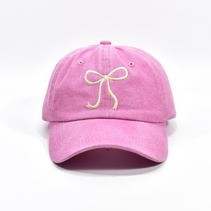 Nueva moda Lasy 6 paneles sombrero lavado algodón papá gorra Bowknot bordado gorra de béisbol para mujer - Product Image 6