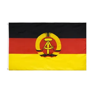 Ready stock 100% polyester flying style double sided East Germany flag