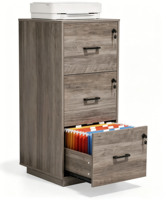 Un classeur en bois à trois tiroirs à placer sous le bureau, au design moderne, adapté aux bureaux commerciaux.